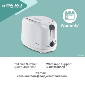 Bajaj ATX4 2-Slice Pop Up Toaster 750W | Browning Control | Auto Pop-Up | Compact & Easy to Clean Toaster - Image 7
