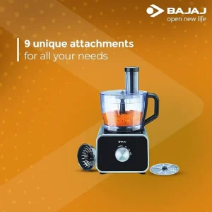 Bajaj FX-1000 DLX Food Processor 1000W – All-in-One Kitchen Machine with Multiple Attachments for Chopping, Grinding, Slicing & Kneading - Image 3
