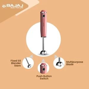 Bajaj Juvel 300W Hand Blender with Prism Design | Silent DC Motor | Durable Stainless Steel Blade | Lightweight Kitchen Hand Blender - Image 4