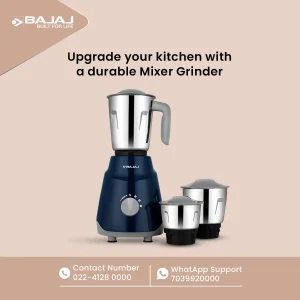 Bajaj GX1 Ninja Series 500W Mixer Grinder | 3 Jars | Powerful & Compact | 2 Year Warranty On Motor* - Image 6