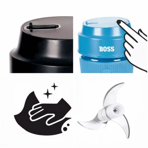 BOSS B711 Rechargeable USB Bottle Blender 30 Watts – Portable USB Juicer & Shaker for Smoothies and Shakes