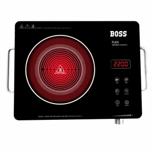 BOSS B-556 Flex Infrared Induction Cooktop 2200W | Ceramic Glass Electric Cooktop for Fast & Energy Efficient Cooking