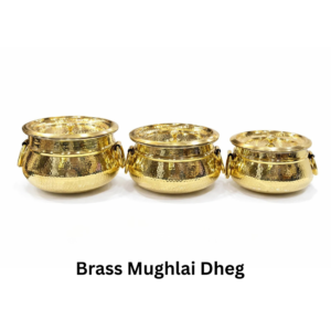 Brass Mughlai Deg with Inner Tin Coating (Kalai) & Lid with Mogra | 1.5L, 2.5L & 3.5L Traditional Handi