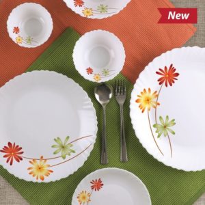 Cello Opalware Dazzle Dinner Set 37 Pieces – Margrita Design Print | Elegant Dinnerware Set