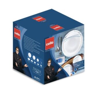 Cello Opalware Dazzle Dinner Set 37 Pieces – Margrita Design Print | Elegant Dinnerware Set - Image 4