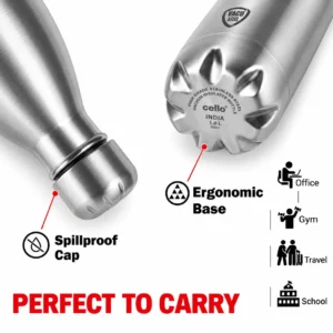 Cello Swift VacuSteel Stainless Steel Water Bottle | 24 Hours Hot & Cold Insulated Flask - Image 4