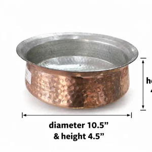 Pure Copper Lagan Handi with Hammered Finish & Inner Tin Coating (Kalai) ? Sizes 1 No, 2 No, 3 No & 4 No | Traditional Copper Cookware for Healthy Indian Cooking - Image 7