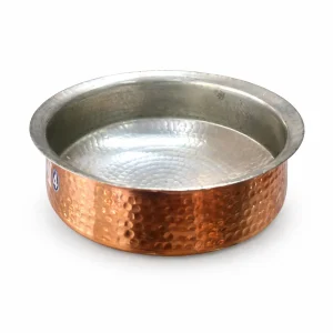 Pure Copper Lagan Handi with Hammered Finish & Inner Tin Coating (Kalai) ? Sizes 1 No, 2 No, 3 No & 4 No | Traditional Copper Cookware for Healthy Indian Cooking - Image 3