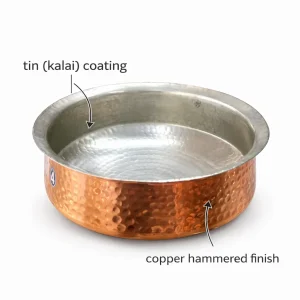 Pure Copper Lagan Handi with Hammered Finish & Inner Tin Coating (Kalai) ? Sizes 1 No, 2 No, 3 No & 4 No | Traditional Copper Cookware for Healthy Indian Cooking - Image 8