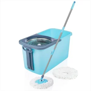 Elinor Star Spin Mop with Steel Jali Bucket & 2 Refill Mop Heads