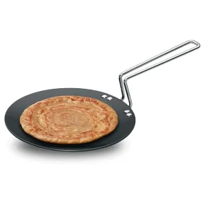 Hawkins Futura Hard Anodised Roti Tawa 22 cm – 4.06 mm Thick, Even Heat Cooking, Durable Hard Anodised Aluminium Tava