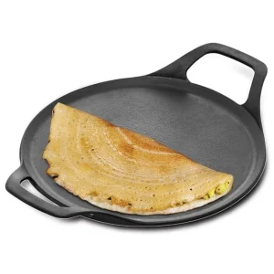 Hawkins Futura Cast Iron Dosa Tava 27 cm (CIDT27) | Naturally Non-Stick | Gas & Induction Compatible | 5 Year Guarantee