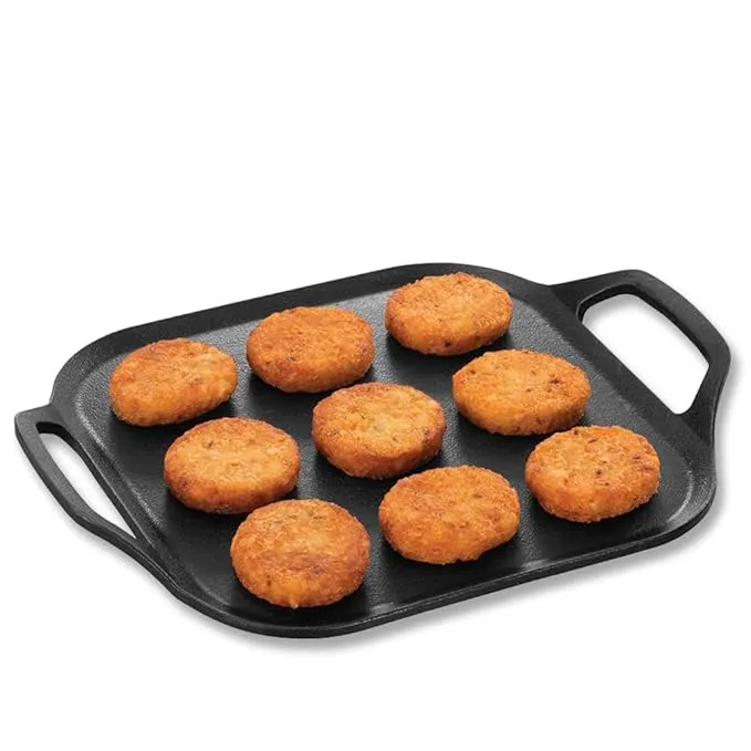 Hawkins Futura Cast Iron Square Tava 26cm Naturally Non-Stick Gas & Induction Compatible