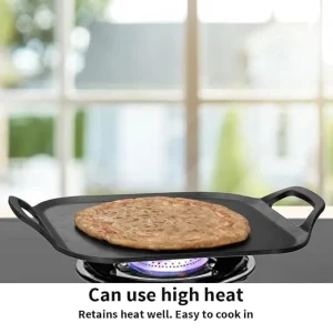Hawkins Futura Cast Iron SQUARE TAVA 26 cm (CIST26) – Naturally Non-Stick, Gas & Induction Compatible, Heavy Duty Iron Tawa - Image 3