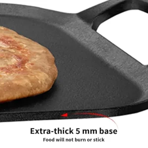 Hawkins Futura Cast Iron SQUARE TAVA 26 cm (CIST26) – Naturally Non-Stick, Gas & Induction Compatible, Heavy Duty Iron Tawa - Image 4