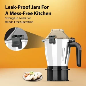 Havells Hexo Plus 1100W Mixer Grinder Black | 3 Jars, 22000 RPM, Heavy Duty Performance - Image 4