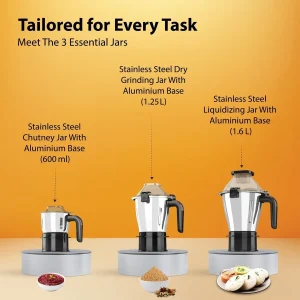 Havells Hexo Plus 1100W Mixer Grinder Black | 3 Jars, 22000 RPM, Heavy Duty Performance - Image 5