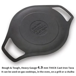 Hawkins Futura Cast Iron Tava 24 cm (CIT24) | Naturally Non-Stick Roti Tawa | Gas & Induction Compatible | 5 Year Guarantee - Image 4