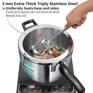 Hawkins Tri-Ply Stainless Steel Pressure Cooker 4.5L (HSST45) | 3mm Extra Thick | Inner Lid | Gas & Induction Compatible | 5 Year Guarantee - Image 4