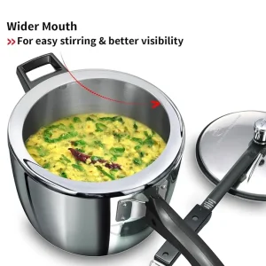Hawkins Tri-Ply Stainless Steel Pressure Cooker 4.5L (HSST45) | 3mm Extra Thick | Inner Lid | Gas & Induction Compatible | 5 Year Guarantee - Image 5
