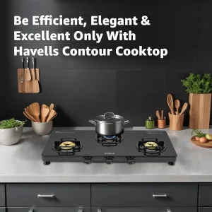 Havells Contour 3 Burner Gas Stove | 8 mm Thick Toughened Glass | 5 Year Warranty on Glass & Valves | Manual Ignition | Stylish & Durable - Image 8