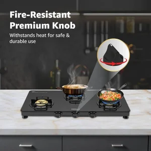 Havells Contour 3 Burner Gas Stove | 8 mm Thick Toughened Glass | 5 Year Warranty on Glass & Valves | Manual Ignition | Stylish & Durable - Image 10