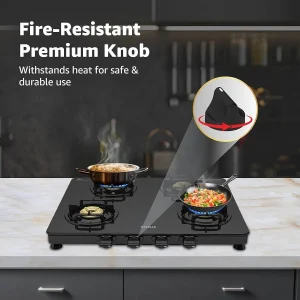 Havells Contour 4 Burner Gas Stove | 8mm Toughened Glass, Brass Burners, Manual Ignition, 5 Year Warranty - Image 10