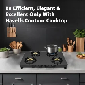 Havells Contour 4 Burner Gas Stove | 8mm Toughened Glass, Brass Burners, Manual Ignition, 5 Year Warranty - Image 8