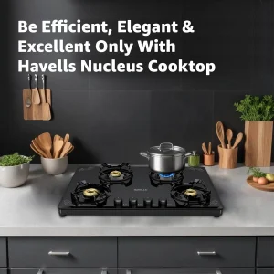 Havells Nucleus 4 Burner Slim Gas Stove | 8 mm Thick Toughened Glass | Manual Ignition | 5 Year Warranty on Glass & Valves - Image 7