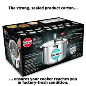 Hawkins Classic Triply Stainless Steel Pressure Cooker Inner Lid Gas & Induction Compatible 1.5L 2L 3L 5L - Image 5