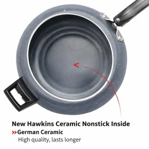 Hawkins Ceramic Non-Stick Pressure Cooker | Inner Lid | Gas & Induction Compatible | 1.5L, 2L, 3L, 5L - Image 4