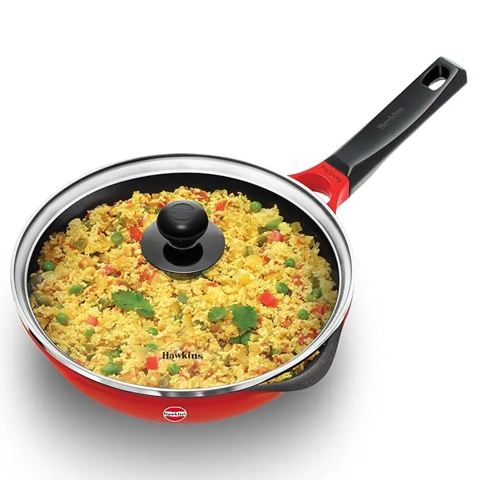 Hawkins Futura Die Cast Nonstick Frying Pan 20cm with Glass Lid Gas & Induction Compatible