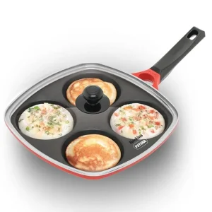 Hawkins Die Cast Multi Snack Pan 30cm with Glass Lid (DCMS30G) | Nonstick Pancake & Mini Uttapam Pan