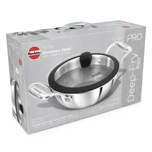 Hawkins Tri-Ply Shielded PRO Deep Fry Pan 1.5L (PSNK15G) with Glass Lid | Stainless Steel | Nonstick Kadhai | Gas, Induction & Oven Safe - Image 5