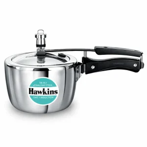 Hawkins Tri-Ply Stainless Steel Pressure Cooker 2.5L (HSST25) | 3mm Extra Thick | Inner Lid | Gas & Induction Compatible | 5 Year Guarantee