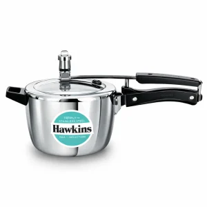 Hawkins Tri-Ply Stainless Steel Pressure Cooker 4.5L (HSST45) | 3mm Extra Thick | Inner Lid | Gas & Induction Compatible | 5 Year Guarantee