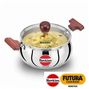 Hawkins Triply Stainless Steel Handi with Glass Lid – Cook & Serve Handi | Gas & Induction Compatible (2L, 3L, 4L, 5L) - Image 1