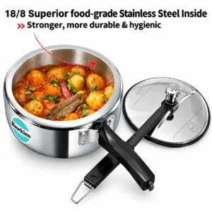 Hawkins Tri-Ply Stainless Steel Pressure Cooker Cum Pan 3L SSTPP3 | Gas & Induction Compatible - Image 4