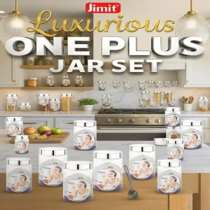 JIMIT One Plus Air-Tight Plastic Storage Jar with Stainless Steel Cap – Kitchen Storage Container (50ml to 5000ml)