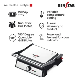 Kenstar Griller BBQ 4 Barbeque Grill? 2200W with Oil Drip Tray - Image 5