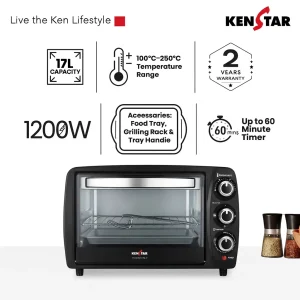 Kenstar Durachef OTG 17L | 1200W Compact Oven Toaster Grill with Timer | Bake, Toast & Grill - Image 3