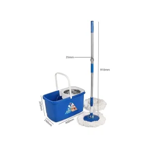 Kleeno Super Clean Spin Mop with Steel Jali & 1 Extra Refill ? 360? Easy Spin Floor Cleaning Mop - Image 3