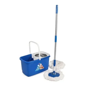 Kleeno Super Clean Spin Mop with Steel Jali & 1 Extra Refill ? 360? Easy Spin Floor Cleaning Mop - Image 4