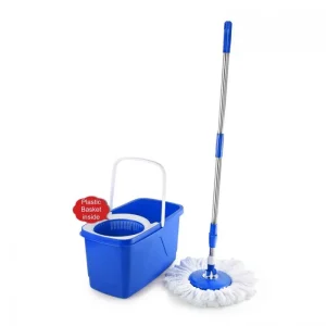 Kleeno Easy Clean Spin Mop with Plastic Jali & One Extra Refill | 360? Spin Mop