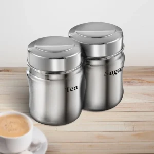 Vinod Kraft Stainless Steel Regal Canister Set – 2 Pieces Airtight Kitchen Storage Containers