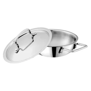 Kraft Futuretec Triply Stainless Steel Deep Kadhai with Lid | 18cm–28cm | Gas & Induction Compatible | Heavy Duty Cookware - Image 3