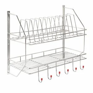 Lokseva Stainless Steel Dish Rack with Spoon Holder | Crockery Rack | Kitchen Rack | Rust-Free