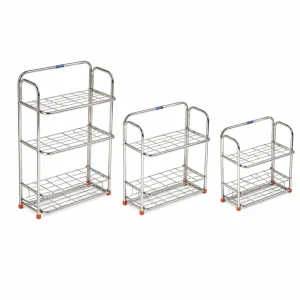 Lokseva Stainless Steel Shoe Rack | Steel Multipurpose Rack | Kitchen Rack | Rust-Free | Sizes Available 2 step | 3 step | 4 step