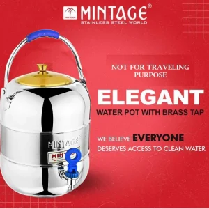 Mintage Stainless Steel Water Matka with Tap 10 No. (8 Litre) – Elegant Water Storage Pot for Home & Kitchen - Image 3