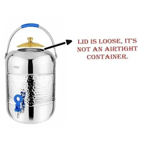 Mintage Stainless Steel Hammered Matka With Tap 25 No. (23 Litre) – Premium Water Storage Pot for Home & Kitchen - Image 5